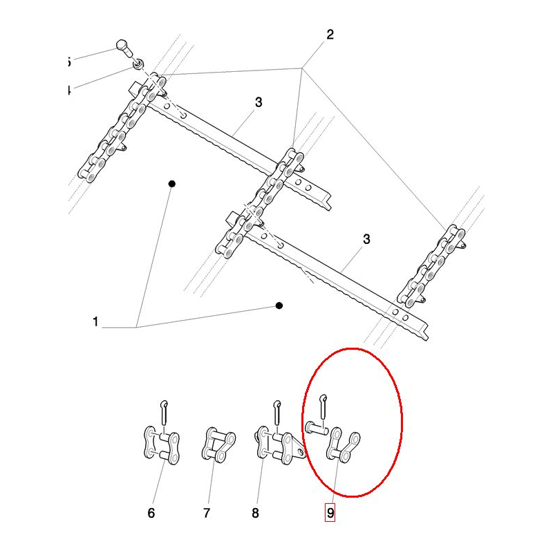 ЦЕПЬ ПОЛУКЛИНЕР NEW HOLLAND CASE 80040242 - 40242