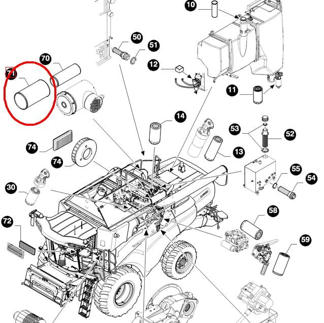 ФИЛЬТР НАРУЖНЫЙ ВОЗДУШНЫЙ NEW HOLLAND 84069017 - 84493612