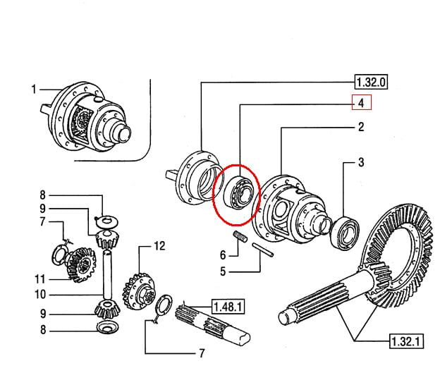 ПОДШИПНИК ПЕРЕДНЕГО ДИФФЕРЕНЦИАЛА NEW HOLLAND CASE 24903460 - 86998145