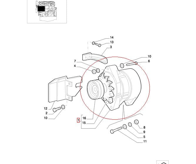 ГЕНЕРАТОР 65A NEW HOLLAND CASE 500322764