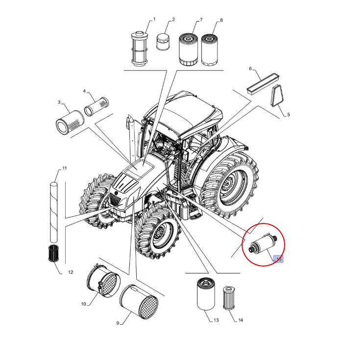 ФИЛЬТР ГИДРАВЛИЧЕСКОГО МАСЛА NEW HOLLAND CASE 84564510 - 84606407