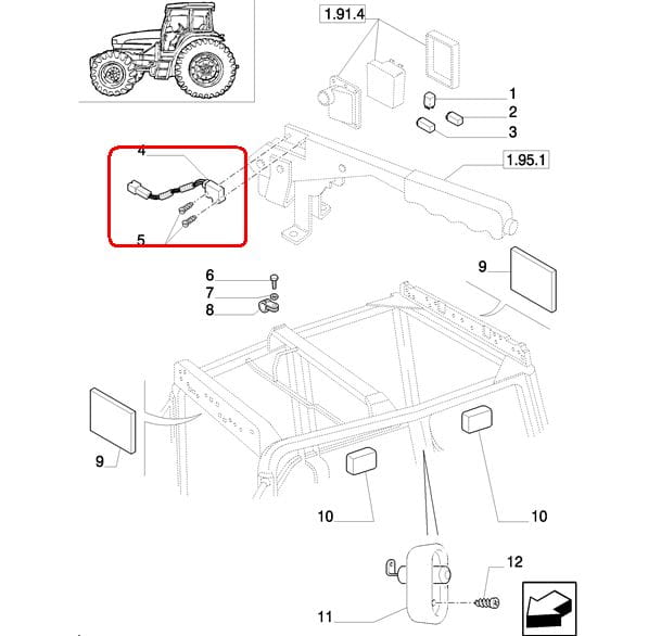 ВЫКЛЮЧАТЕЛЬ РУЧНОГО ТОРМОЗА (ПЯТЬ ТРОСОВ) NEW HOLLAND CASE STEYR 84142375 - 87364942