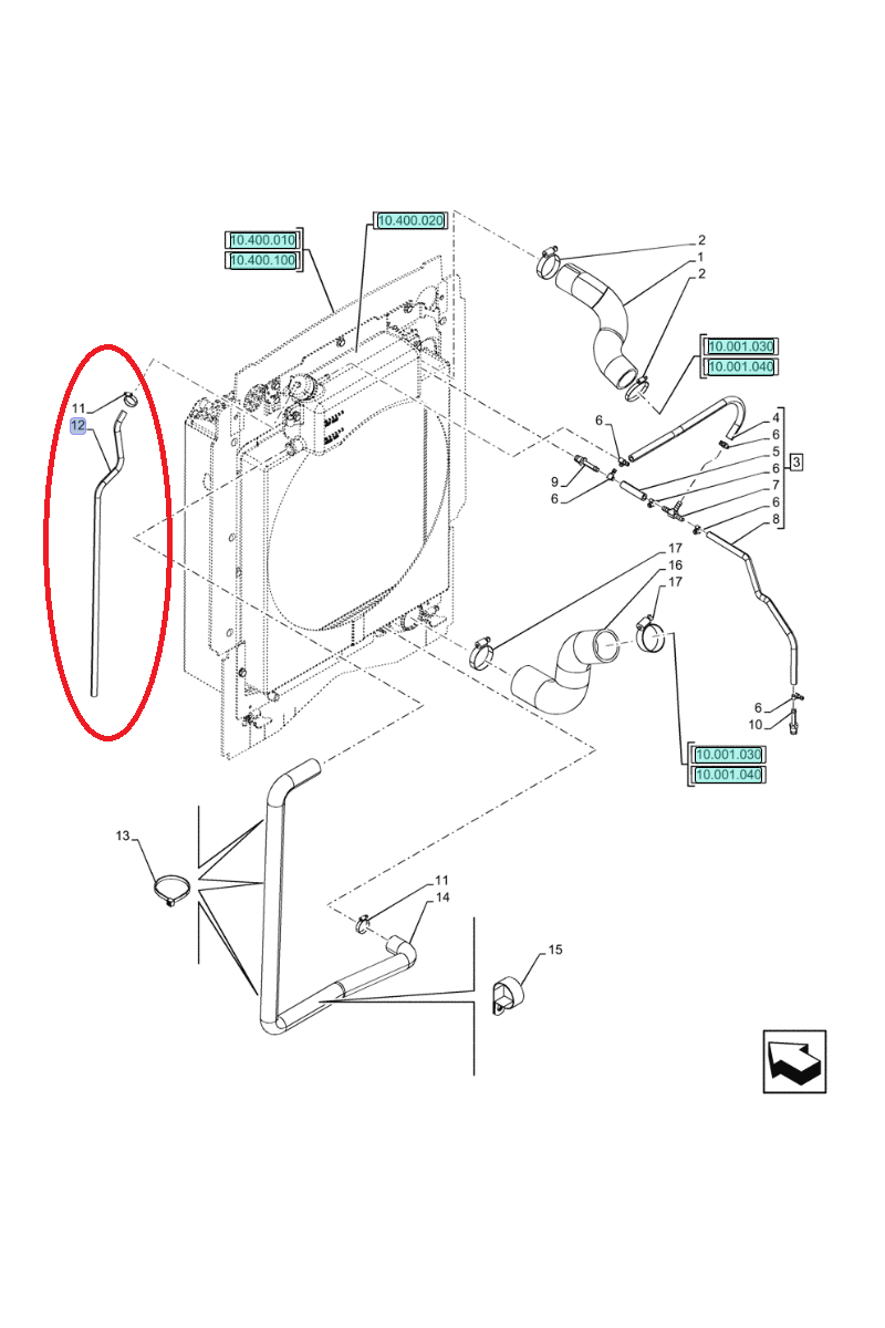 New Holland CASE CNH 87616934 Переливная трубка