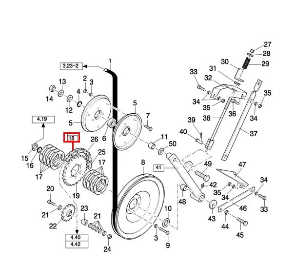 ПРИВОДНАЯ ЦЕПЬ КОЛОСОВОГО КОНВЕЙЕРА ШЛИФОВАЛЬНОЙ МАШИНЫ NEW HOLLAND CASE 84000317