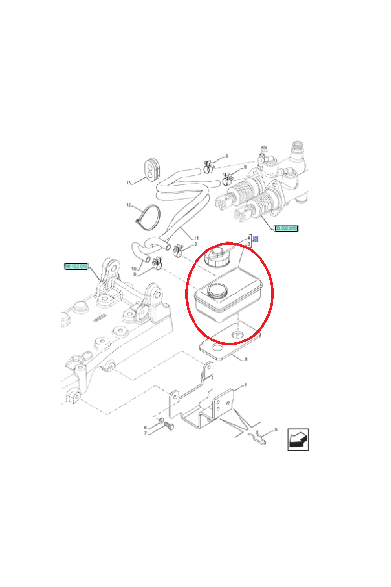 Бачок тормозной жидкости New Holland CNH 87310627 - 5188589