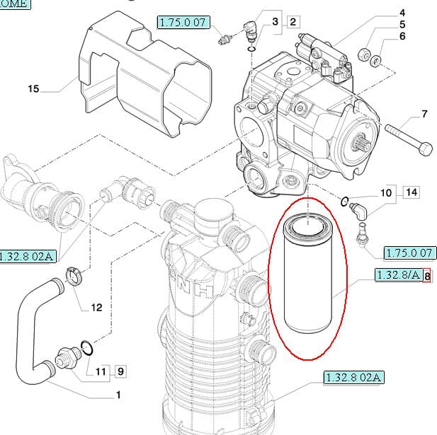 ФИЛЬТР ГИДРАВЛИЧЕСКИЙ АВТОКОМАНД NEW HOLLAND CASE STEYR 87682681 - 84324774