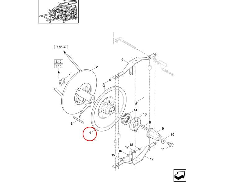 БЕСПЛАТНАЯ ЗУБЧАТАЯ ШЕСТЕРНЯ НА ВАЛЕ РЕЗЬБОТРЕЗЕРВАТЕЛЯ NEW HOLLAND 80439597 - 439597