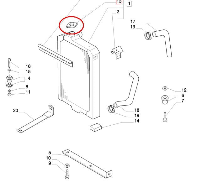 КРЫШКА РАДИАТОРА NEW HOLLAND CASE STEYR 82002652 - 82033782 - 87308289