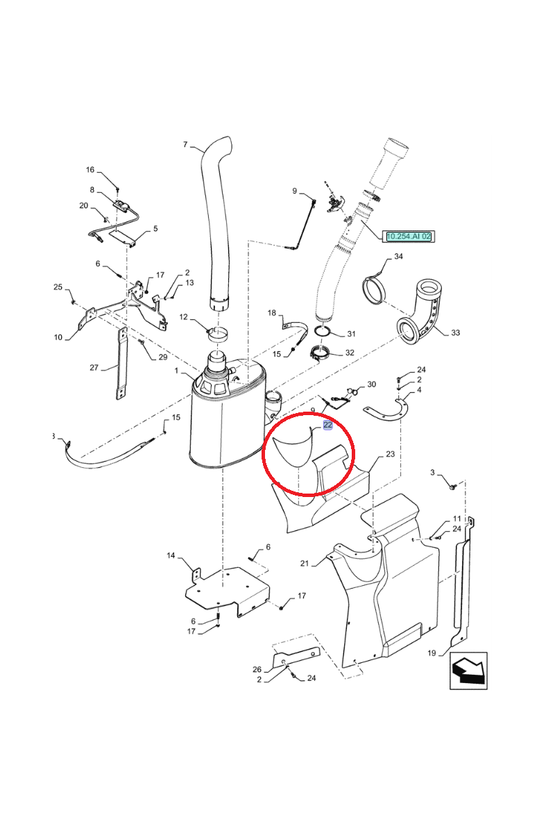 Верхняя крышка глушителя New Holland CNH 84377642