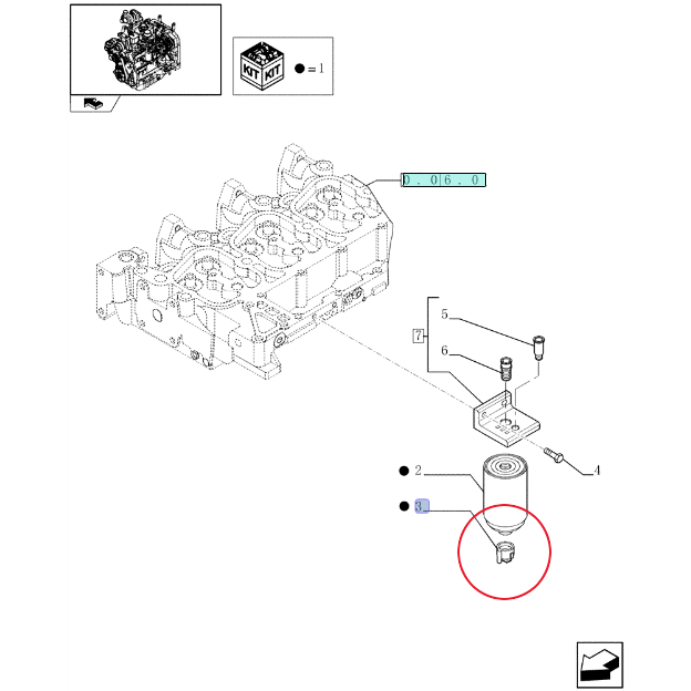 ДАТЧИК ФИЛЬТРА СЕПАРАТОРА M14 NEW HOLLAND 2830987 - 504063255