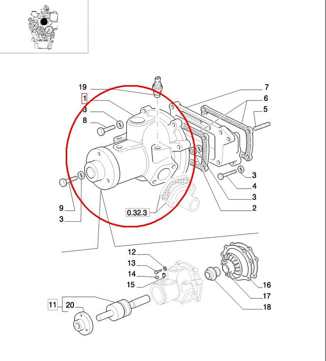 ВОДЯНОЙ НАСОС NEW HOLLAND CASE STEYR 504065104