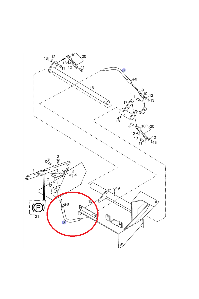 КОРПУС ТРОСА РУЧНОГО ТОРМОЗА STEYR CNH 1-34-643-481
