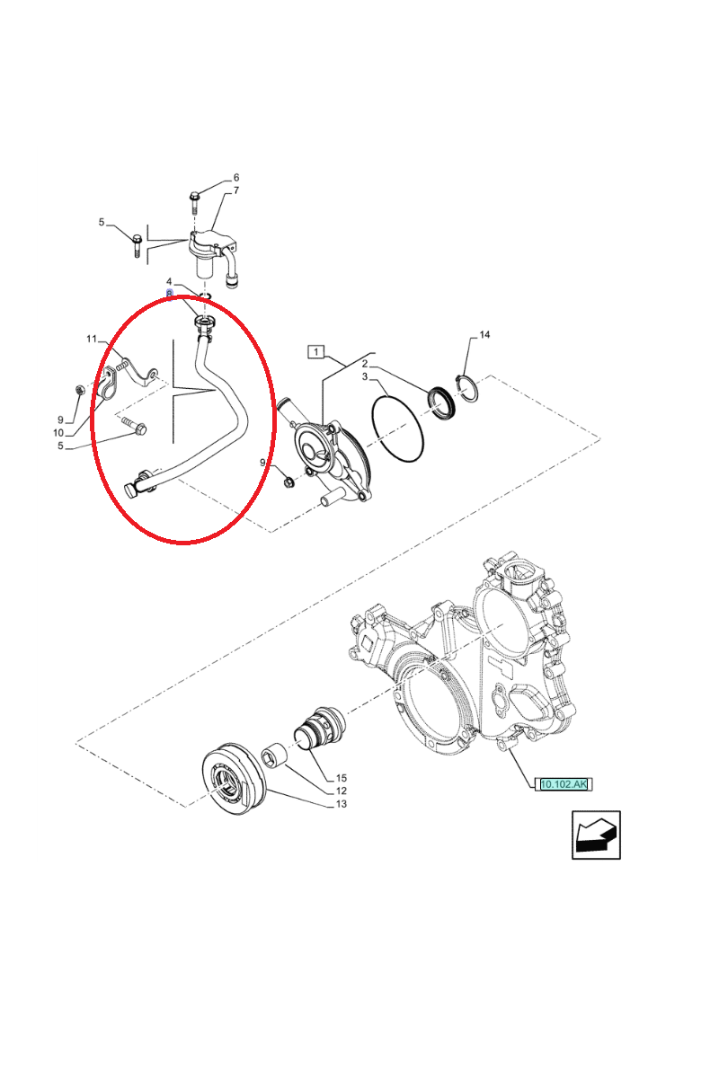 Вентиляционная трубка New Holland CASE CNH 5801554912 - 5801514620