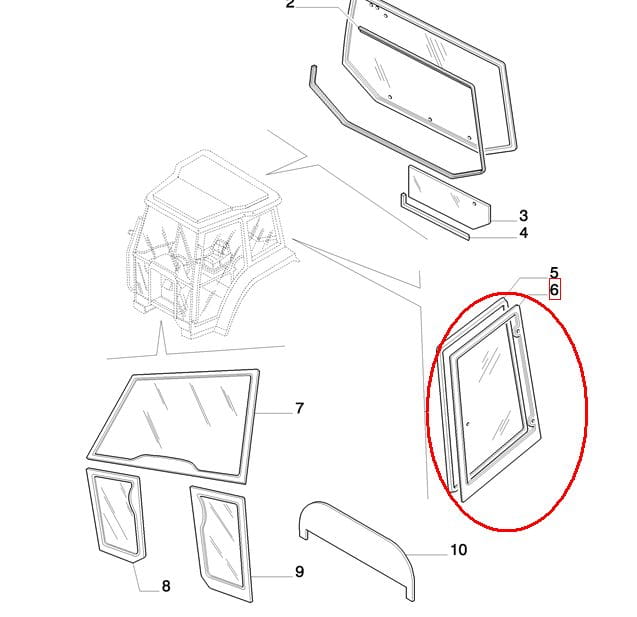 ОКНО ЛЕВОЕ, НАКЛОНЯЕМОЕ NEW HOLLAND CASE 82029321 - 82009813 - E9NN9429711AA