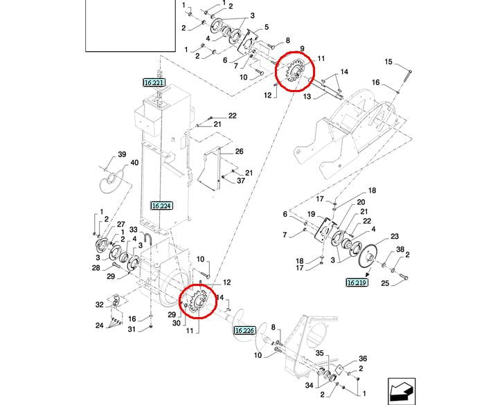 ЗВЕЗДОЧКА ЗЕРНОВОГО КОНВЕЙЕРА NEW HOLLAND 84437648 - 84437715