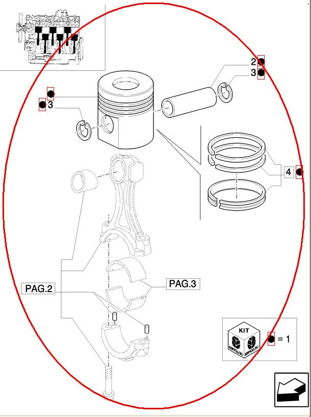 ПОРШЕНЬ С КОЛЬЦАМИ NEW HOLLAND CASE 87802364