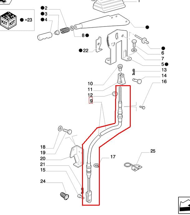 ТРОС РУЧНОГО ТОРМОЗА NEW HOLLAND CASE 87531706