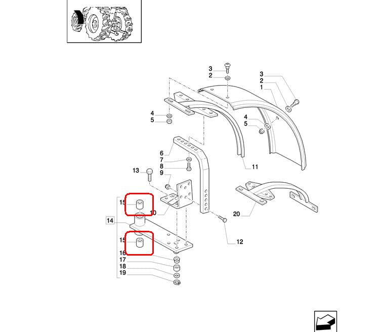 ВТУЛКА КРЕПЛЕНИЯ ПЕРЕДНЕГО КРЫЛА NEW HOLLAND CASE 82013930 - 82025920