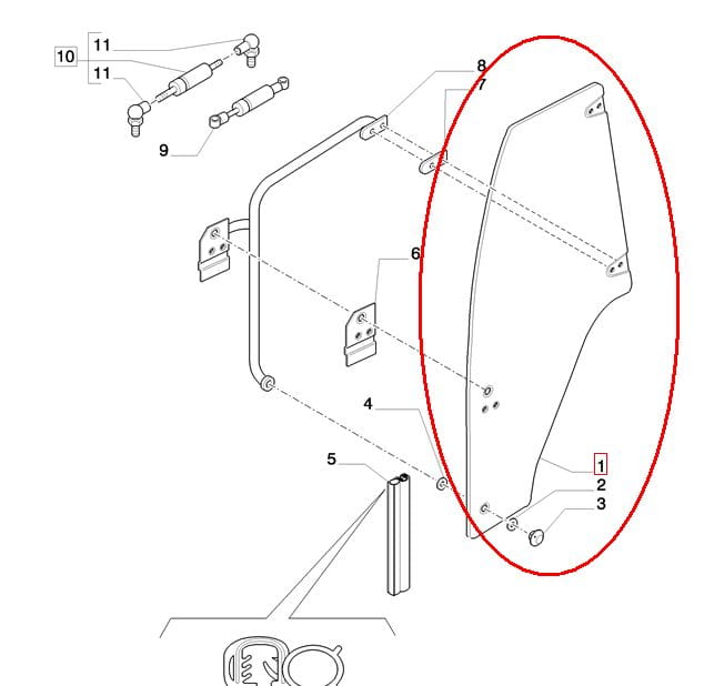 СТЕКЛО ДВЕРИ ПРАВОЕ NEW HOLLAND КОРПУС 87620223