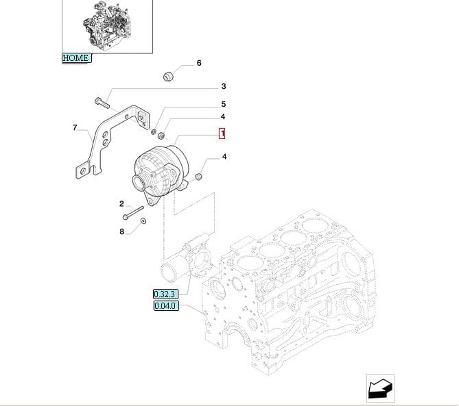 ГЕНЕРАТОР 120A NEW HOLLAND CASE STEYR 87311827 - 87311822