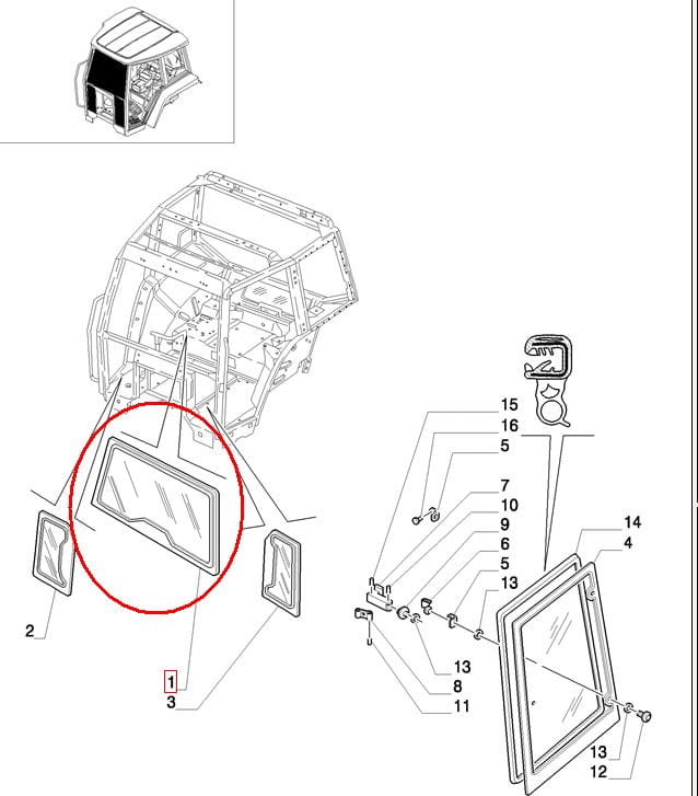 НЕНАКЛОНЯЕМОЕ ВЕТРОВОЕ СТЕКЛО NEW HOLLAND CASE 82002183