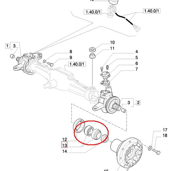 ПОДШИПНИК ПЕРЕДНЕЙ ОСИ NEW HOLLAND CASE 5136951