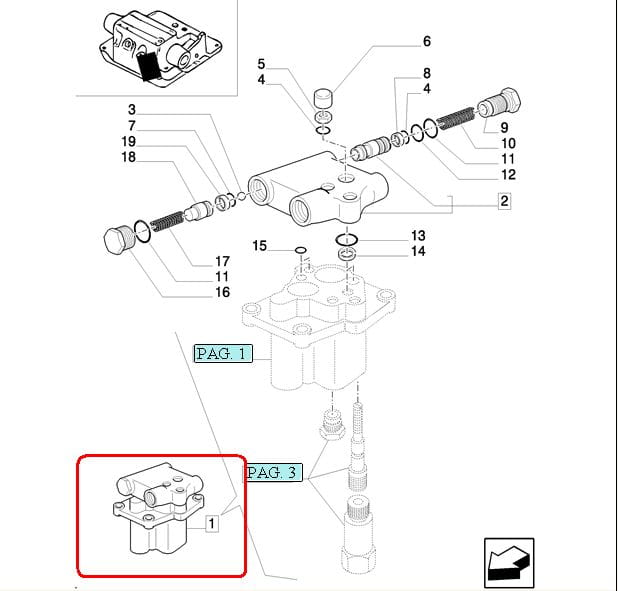 КЛАПАН УПРАВЛЕНИЯ ПОДЪЕМОМ NEW HOLLAND CASE 5180937 - 5156362