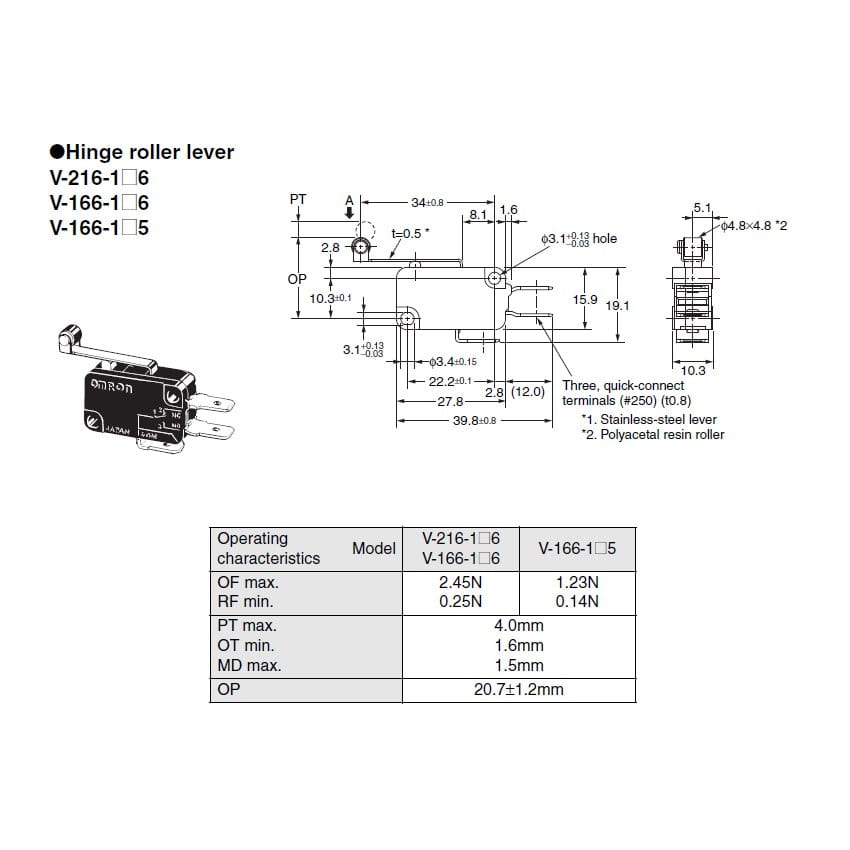 ДЖОЙСТИК МИКРОПЕРЕКЛЮЧАТЕЛЬ CR V-166-1C5