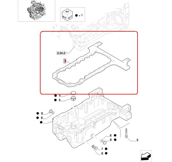 ПРОКЛАДКА МАСЛЯНОГО ПОДДОНА NEW HOLLAND CASE STEYR 2830645