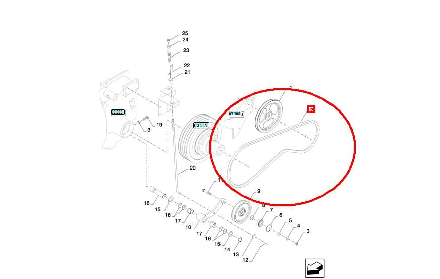 РЕМЕНЬ ГИДРАВЛИЧЕСКОГО НАСОСА NEW HOLLAND CASE 80427456 - 47948721