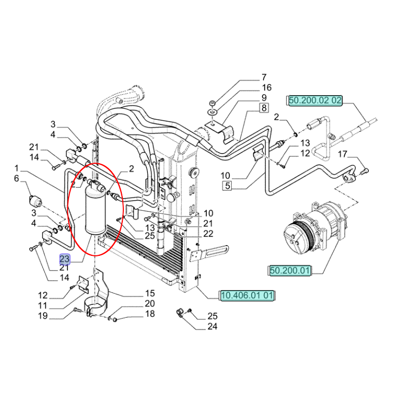 ОСУШИТЕЛЬ КОНДИЦИОНЕРА ВОЗДУХА NEW HOLLAND 47446235 - 87343822