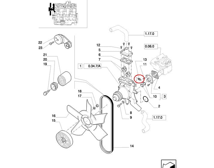 ДАТЧИК ТЕМПЕРАТУРЫ ВОДЯНОГО НАСОСА NEW HOLLAND CASE 82028131 - 82034415 - 87307746 - 89712608 - 47598516