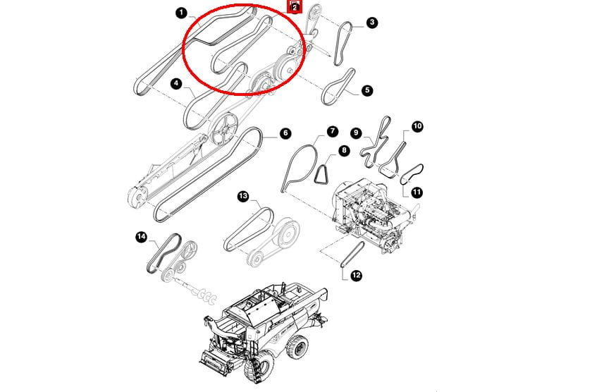 РЕМЕНЬ ПРИВОДА ЖАТКИ 3HB NEW HOLLAND CASE 84061279 - 1330499C1