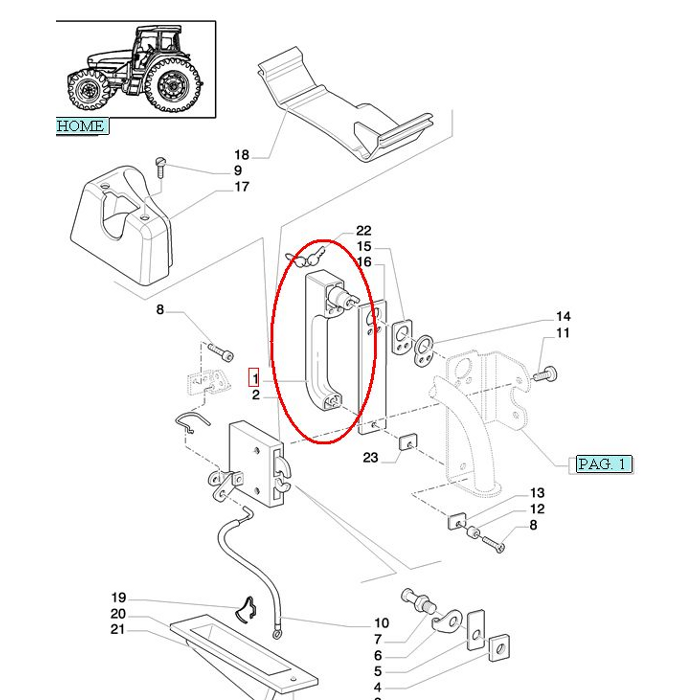 РУЧКА ДВЕРНАЯ NEW HOLLAND CASE 82019604