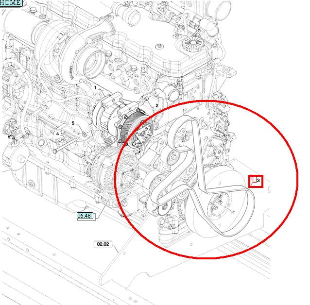 РЕМЕНЬ ДВИГАТЕЛЯ F4HE NEW HOLLAND 87397416