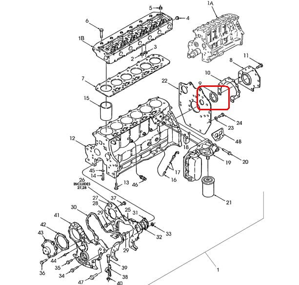 ЗАДНИЙ САЛЬНИК КОЛЕНВАЛА NEW HOLLAND CASE 83955247