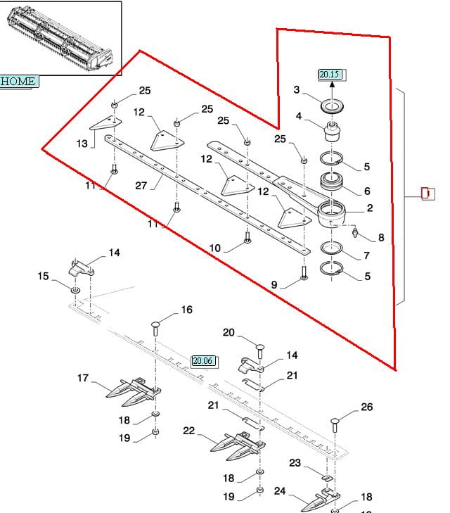 НОЖ ПОЛОСКА 7,3М ДЛЯ ВИНТОВ NEW HOLLAND CASE 84435373